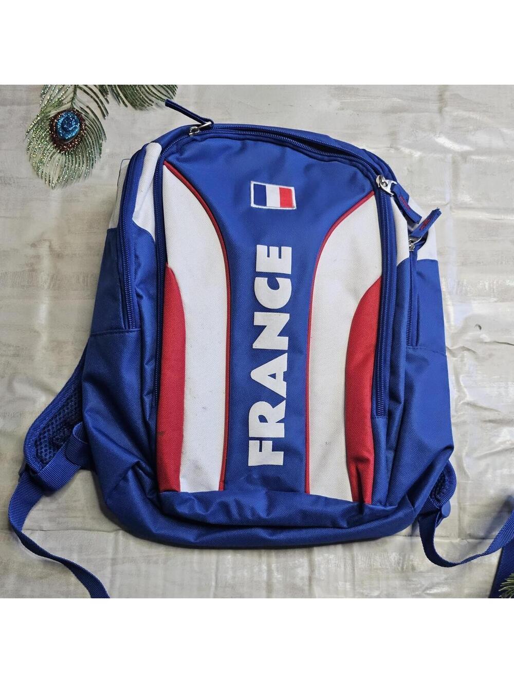 Title: vintage Gorpcore blue and red small France athletic backpack